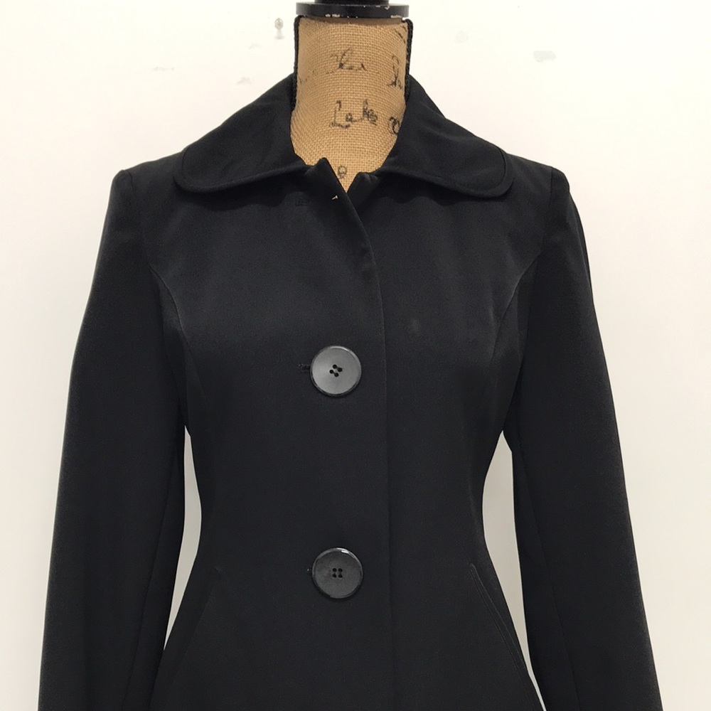 Anne Klein Black Spring Statement Jacket Pea Coat… - image 2